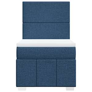Box spring postel s matrací modrá 90x190 cm textil - obrázek 4