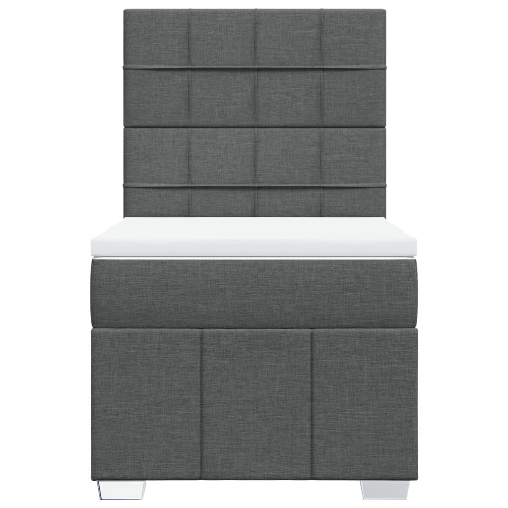 vidaXL Boxspring met matras stof donkergrijs 90x190 cm grijs, foto 4