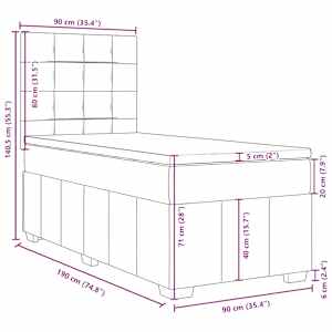 Box spring postel s matrací černá 90x190 cm textil - obrázek 13