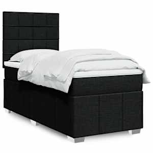 Box spring postel s matrací černá 90x190 cm textil - obrázek 1