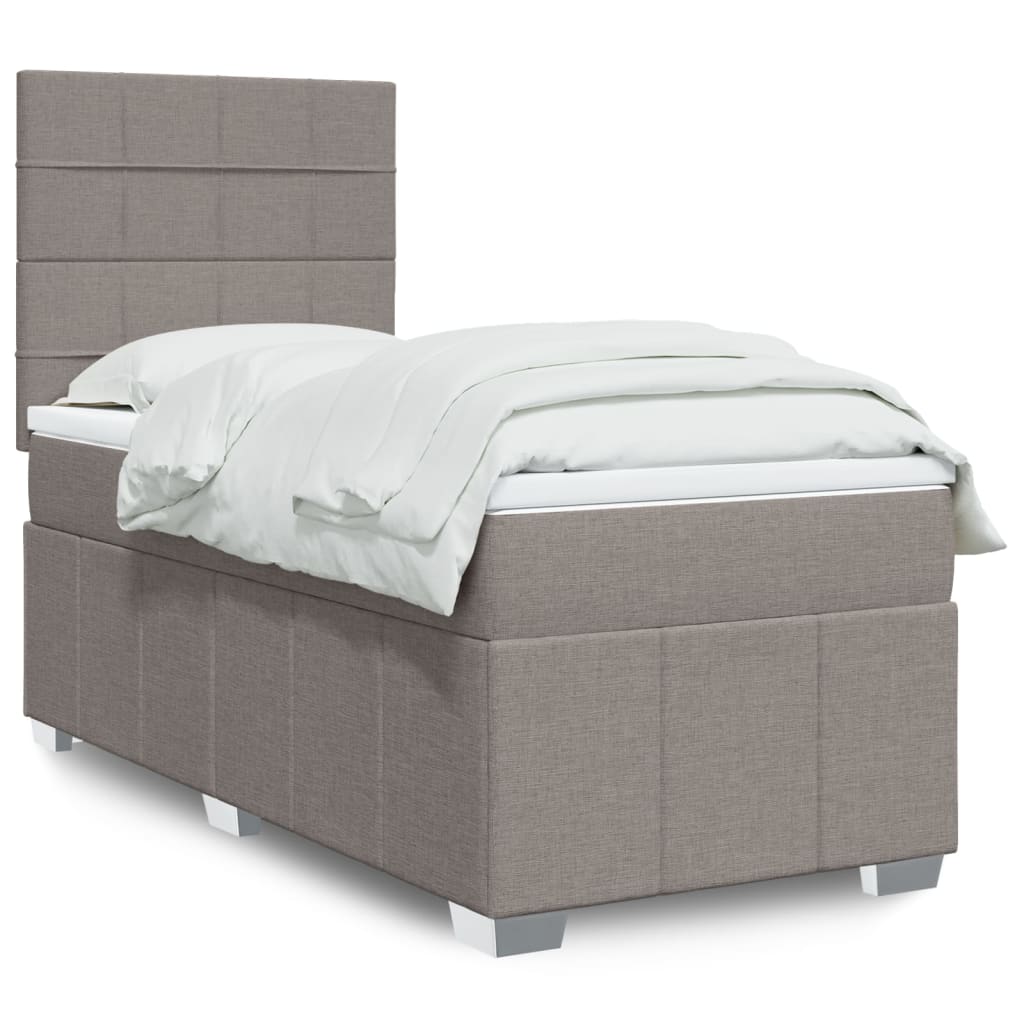 Boxspringbett mit Matratze Taupe 90×190 cm Stoff