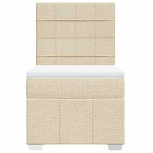 Box spring postel s matrací krémová 90x190 cm textil - obrázek 4