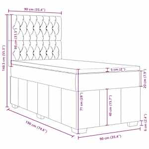 Box spring postel s matrací světle šedá 90x190 cm textil - obrázek 13