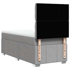 Box spring postel s matrací světle šedá 90x190 cm textil - obrázek 6