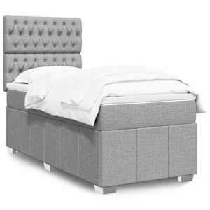 Box spring postel s matrací světle šedá 90x190 cm textil - obrázek 1