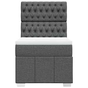 Box spring postel s matrací tmavě šedá 90x190 cm textil - obrázek 4