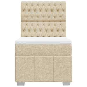 Box spring postel s matrací krémová 90x190 cm textil - obrázek 4