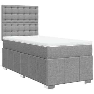 Box spring postel s matrací světle šedá 90x190 cm textil - obrázek 2