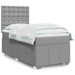 Box spring postel s matrací světle šedá 90x190 cm textil - obrázek 1