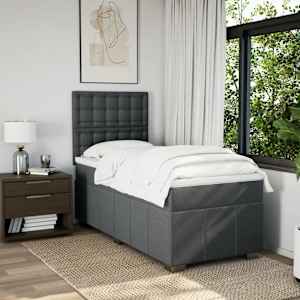 Box spring postel s matrací tmavě šedá 90x190 cm textil - obrázek 3