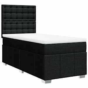 Box spring postel s matrací černá 90x190 cm textil - obrázek 2