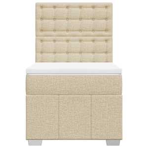 Box spring postel s matrací krémová 90x190 cm textil - obrázek 4