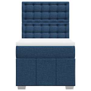 Box spring postel s matrací modrá 90x190 cm textil - obrázek 4