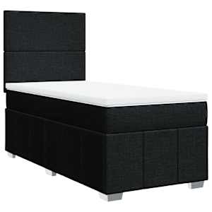 Box spring postel s matrací černá 90x200 cm textil - obrázek 2