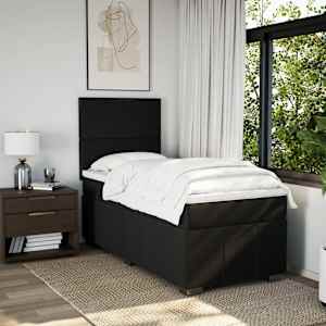 Box spring postel s matrací černá 90x200 cm textil - obrázek 3