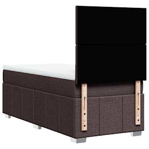 Box spring postel s matrací tmavě hnědá 90x200 cm textil - obrázek 6