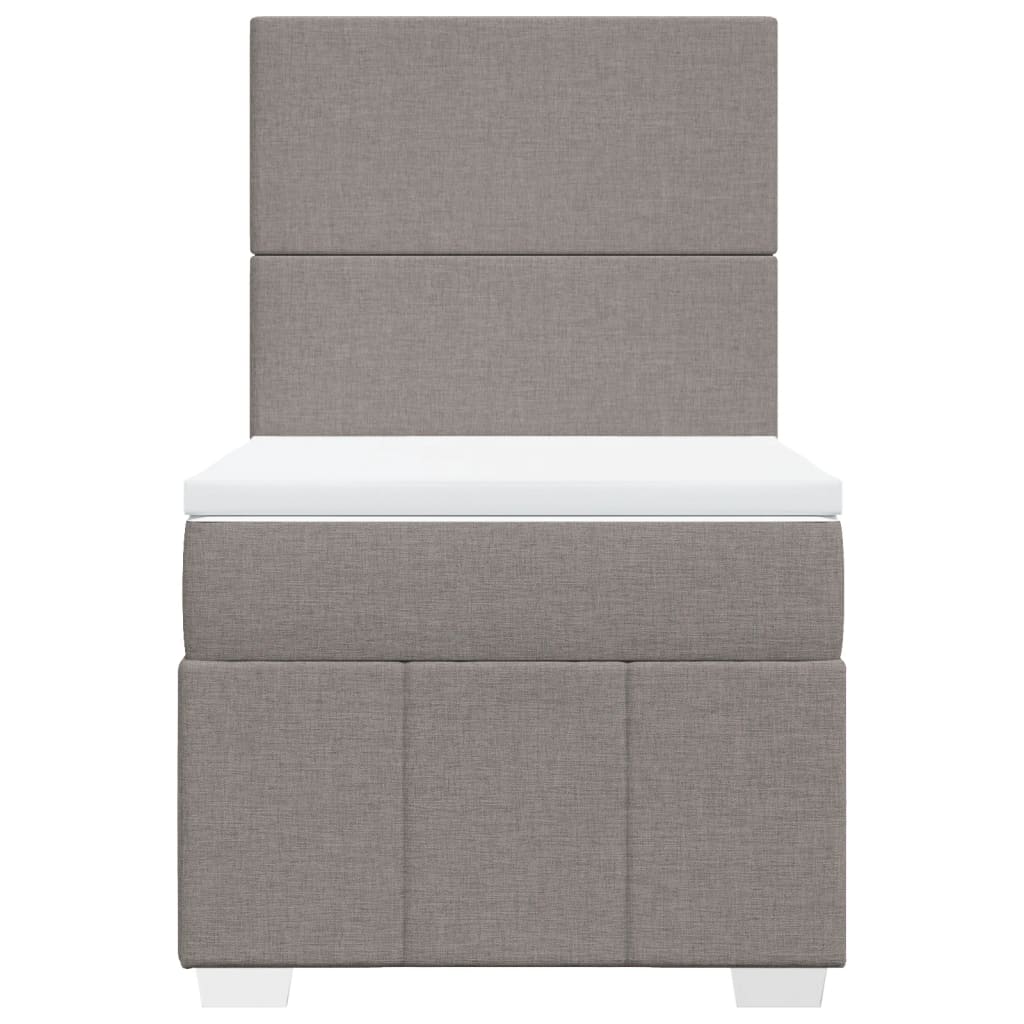vidaXL Boxspring met matras stof taupe 90x200 cm, foto 4
