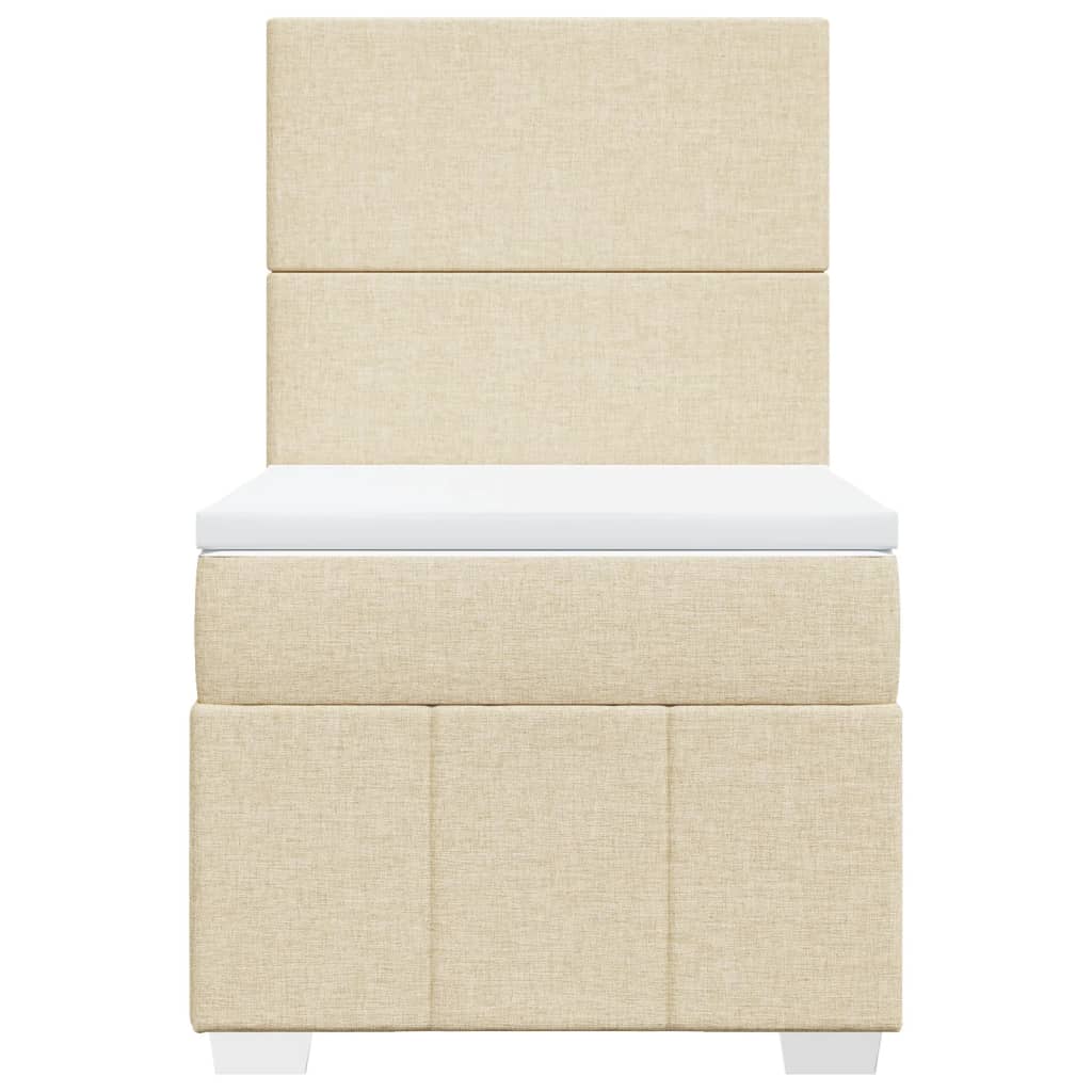 vidaXL Boxspring met matras stof crèmekleurig 90x200 cm, foto 4