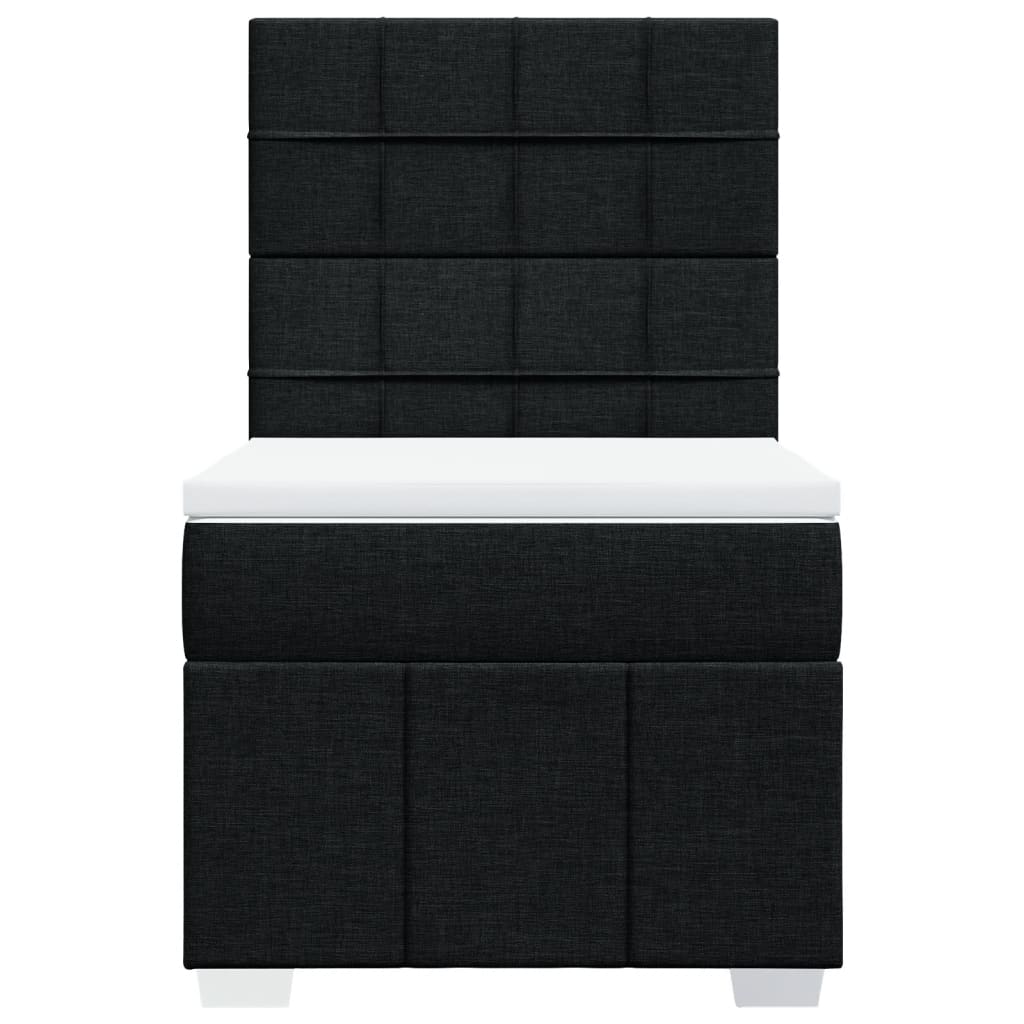 vidaXL Boxspring met matras stof zwart 90x200 cm, foto 4