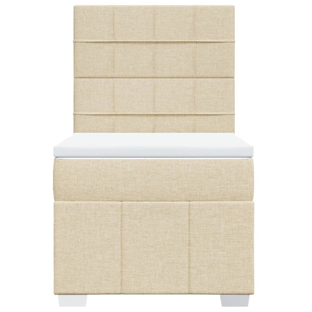 vidaXL Boxspring met matras stof crèmekleurig 90x200 cm, foto 4