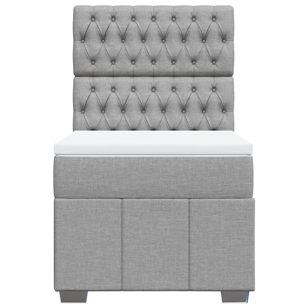 vidaXL Boxspring met matras stof lichtgrijs 90x200 cm grijs, foto 4