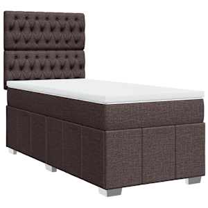 Box spring postel s matrací tmavě hnědá 90x200 cm textil - obrázek 2
