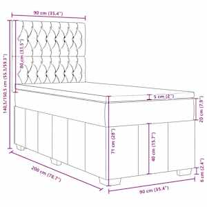 Box spring postel s matrací tmavě hnědá 90x200 cm textil - obrázek 13