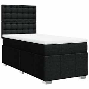 Box spring postel s matrací černá 90x200 cm textil - obrázek 2