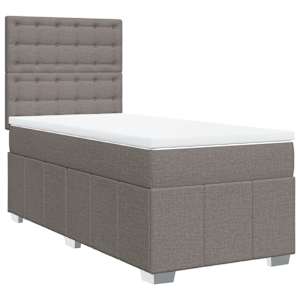 Box spring postel s matrací taupe 90x200 cm textil - obrázek 2