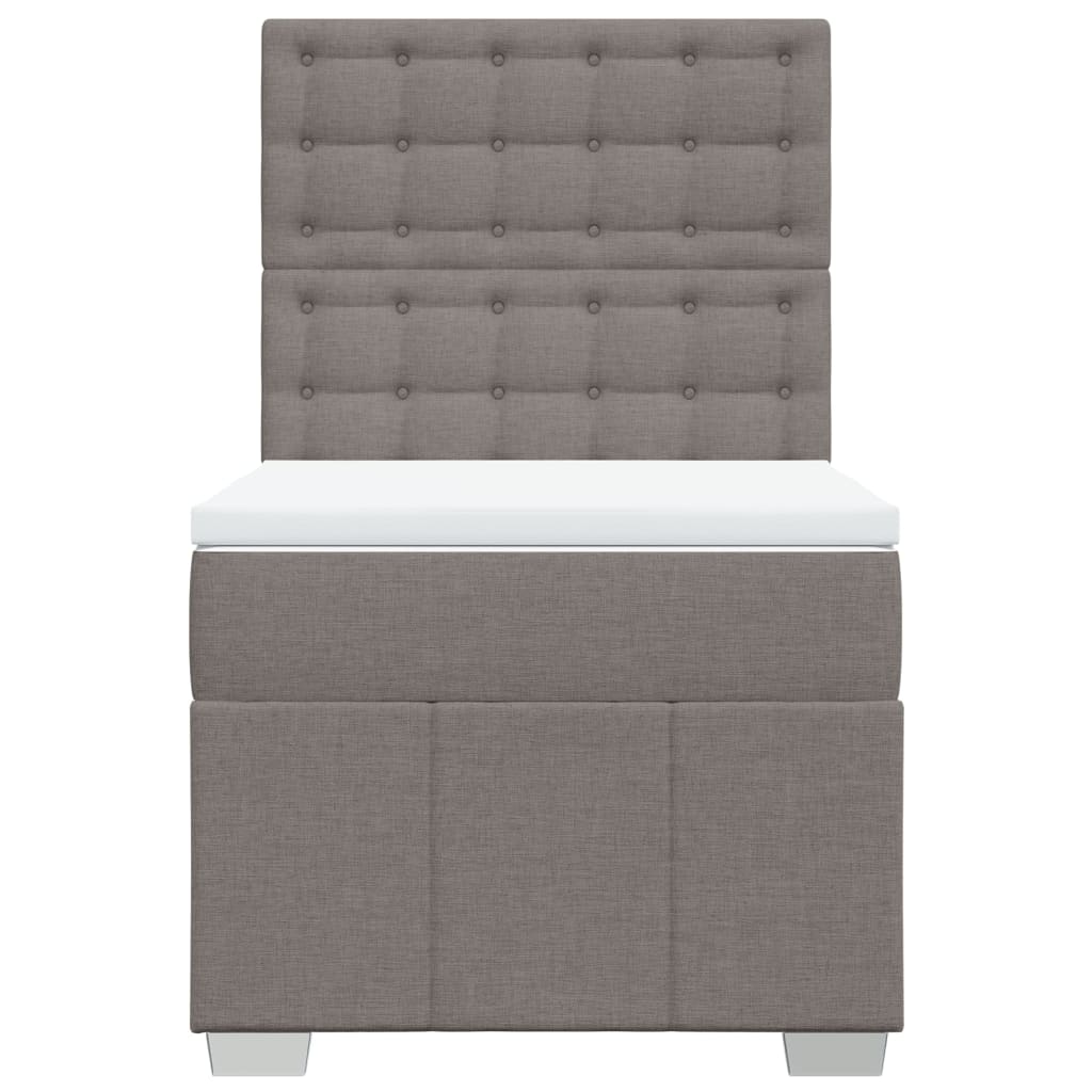 vidaXL Boxspring met matras stof taupe 90x200 cm, foto 4
