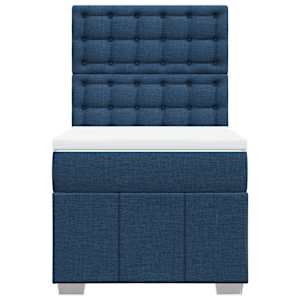Box spring postel s matrací modrá 90x200 cm textil - obrázek 4