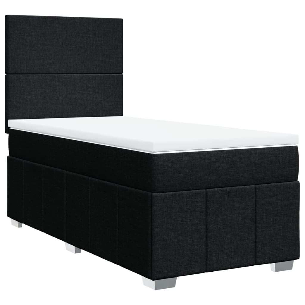 vidaXL Boxspring met matras stof zwart 100x200 cm, foto 3