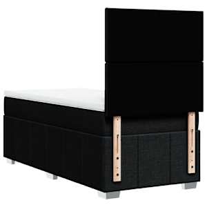 Box spring postel s matrací černá 100 x 200 cm textil - obrázek 6