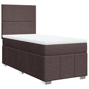 Box spring postel s matrací tmavě hnědá 100 x 200 cm textil - obrázek 2