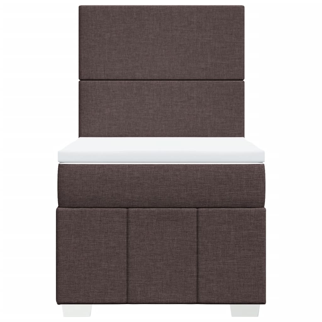 vidaXL Boxspring met matras stof donkerbruin 100x200 cm bruin, foto 4
