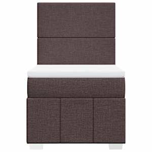 Box spring postel s matrací tmavě hnědá 100 x 200 cm textil - obrázek 4