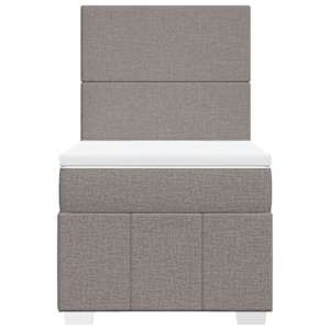 Box spring postel s matrací taupe 100 x 200 cm textil - obrázek 4