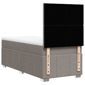 Box spring postel s matrací taupe 100 x 200 cm textil - obrázek 6