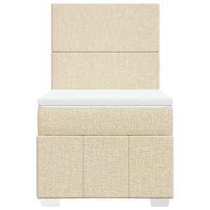 Box spring postel s matrací krémová 100 x 200 cm textil - obrázek 4