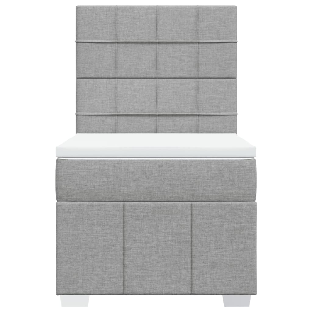 vidaXL Boxspring met matras stof lichtgrijs 100x200 cm grijs, foto 4