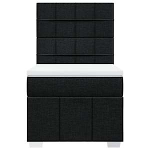Box spring postel s matrací černá 100 x 200 cm textil - obrázek 4