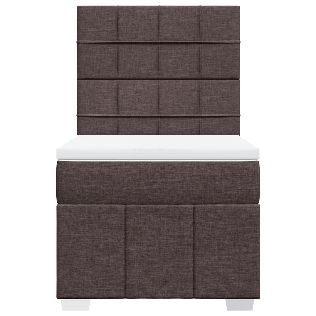vidaXL Boxspring met matras stof donkerbruin 100x200 cm bruin, foto 4