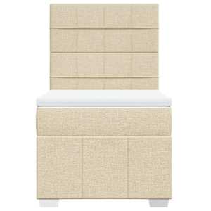 Box spring postel s matrací krémová 100 x 200 cm textil - obrázek 4