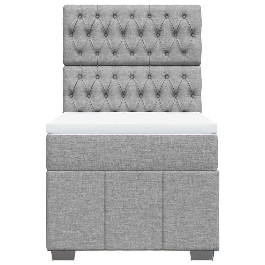 vidaXL Boxspring met matras stof lichtgrijs 100x200 cm grijs, foto 4