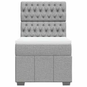 Box spring postel s matrací světle šedý 100 x 200 cm textil - obrázek 4