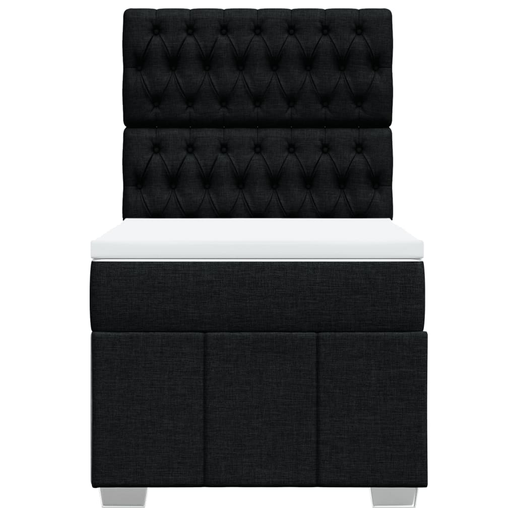 vidaXL Boxspring met matras stof zwart 100x200 cm, foto 4