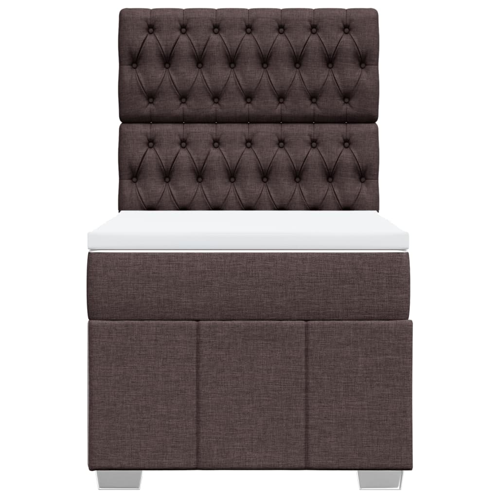 vidaXL Boxspring met matras stof donkerbruin 100x200 cm bruin, foto 4