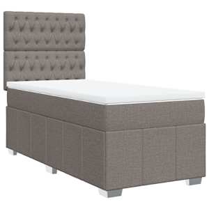 Box spring postel s matrací taupe 100 x 200 cm textil - obrázek 2