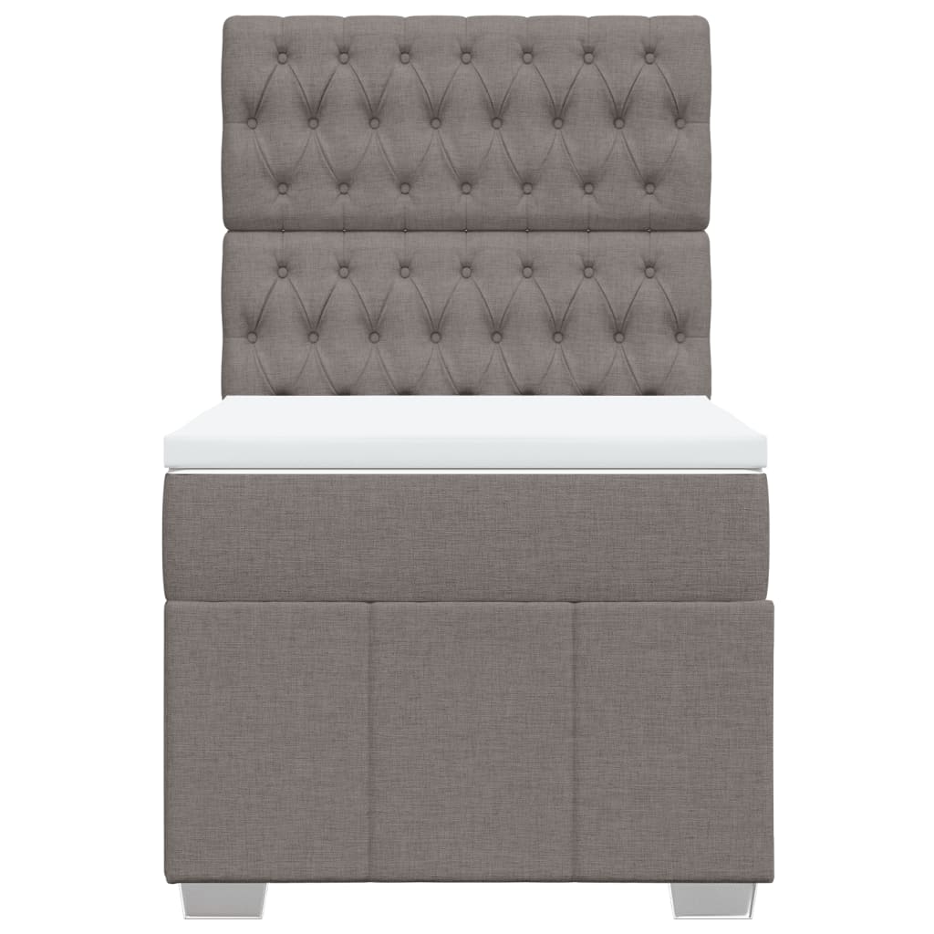 vidaXL Boxspring met matras stof taupe 100x200 cm, foto 4