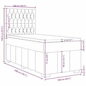 Box spring postel s matrací krémová 100 x 200 cm textil - obrázek 13